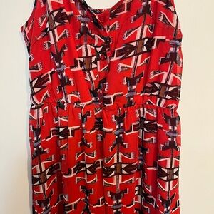 Red Geometric Patterned Dress